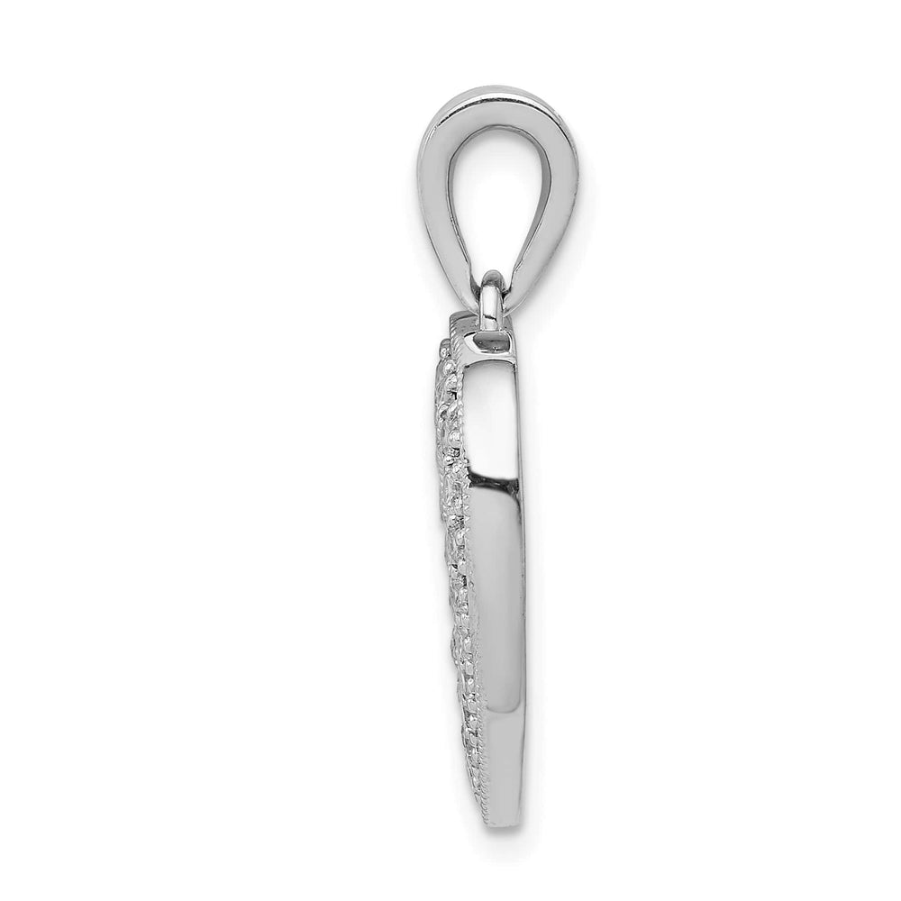 14K White Gold 1/3 carat Lab Grown Diamond Complete Heart Pendant