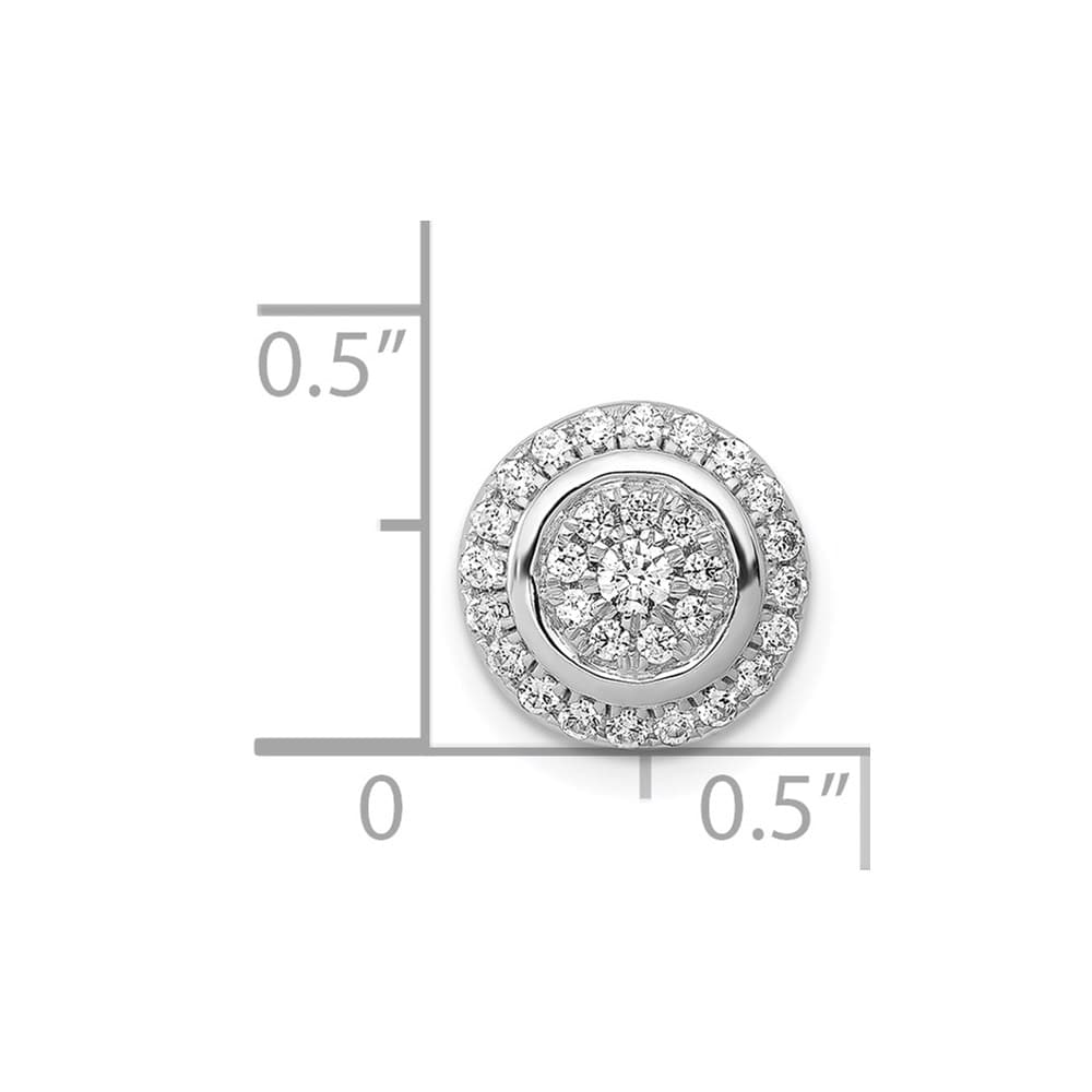 14K White Gold 1/3 Carat Vibrant Moving Diamond Circle Chain Slide