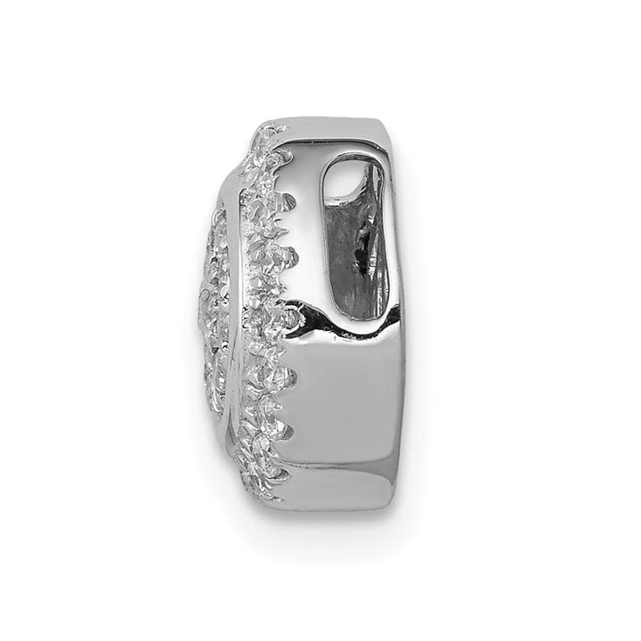 14K White Gold 1/3 Carat Vibrant Moving Diamond Circle Chain Slide