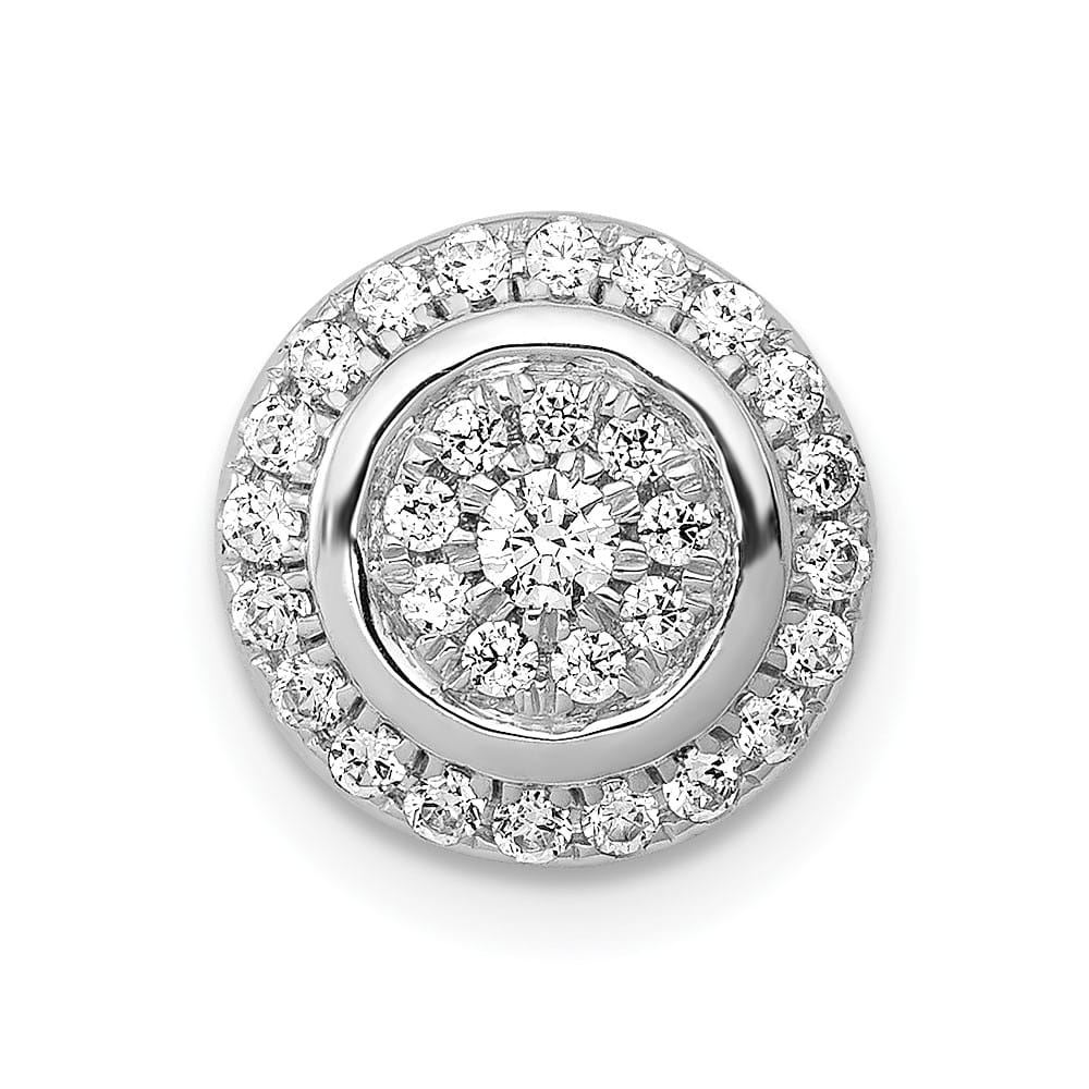 14K White Gold 1/3 Carat Vibrant Moving Diamond Circle Chain Slide