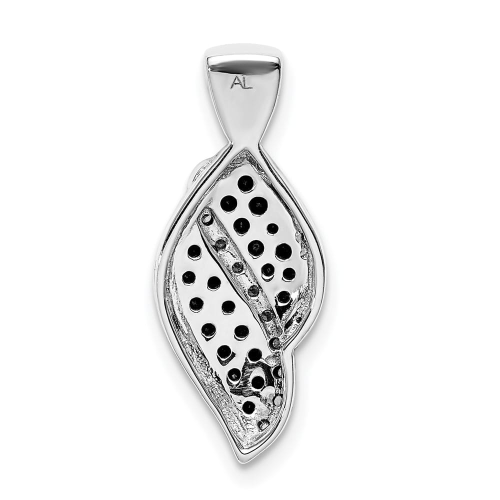 14K White Gold 1/3 Carat White and Black Diamond Curve Chain Slide