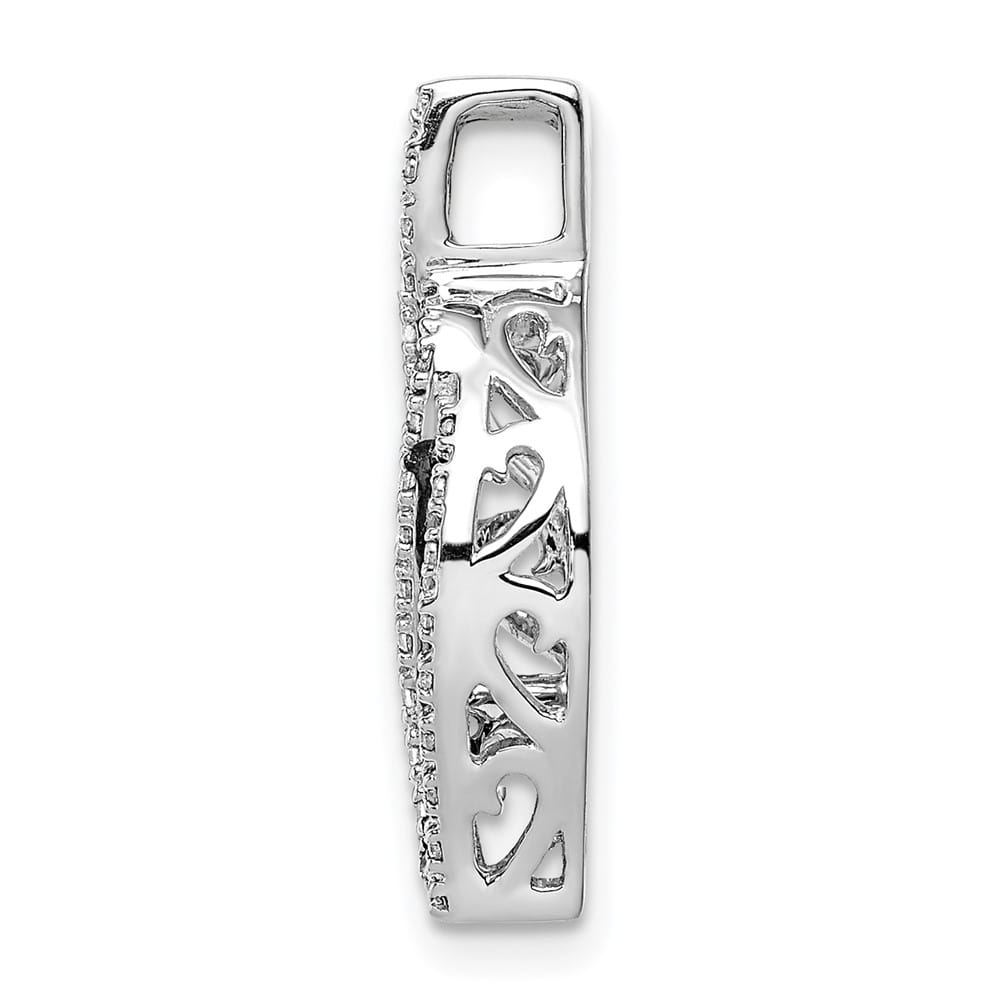 14K White Gold 1/3 Carat White and Black Diamond Curve Chain Slide
