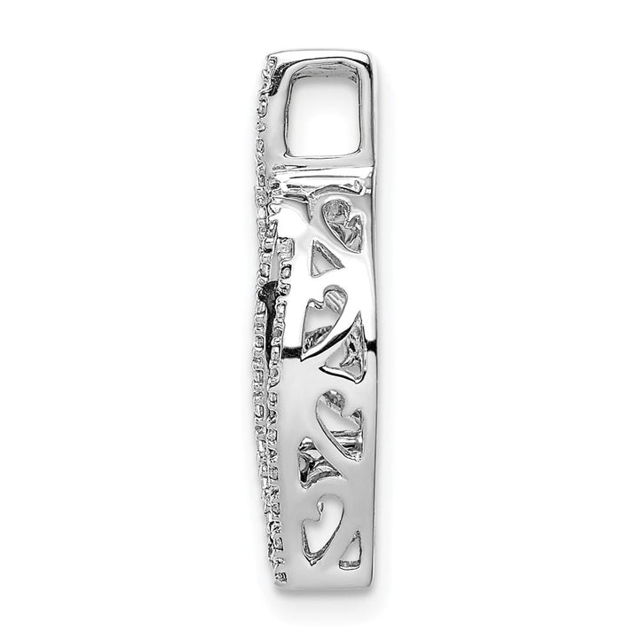 14K White Gold 1/3 Carat White and Black Diamond Curve Chain Slide
