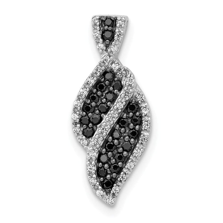 14K White Gold 1/3 Carat White and Black Diamond Curve Chain Slide