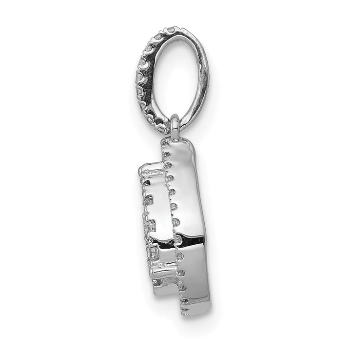 14K White Gold 1/3 ct Diamond Halo Teardrop Pendant