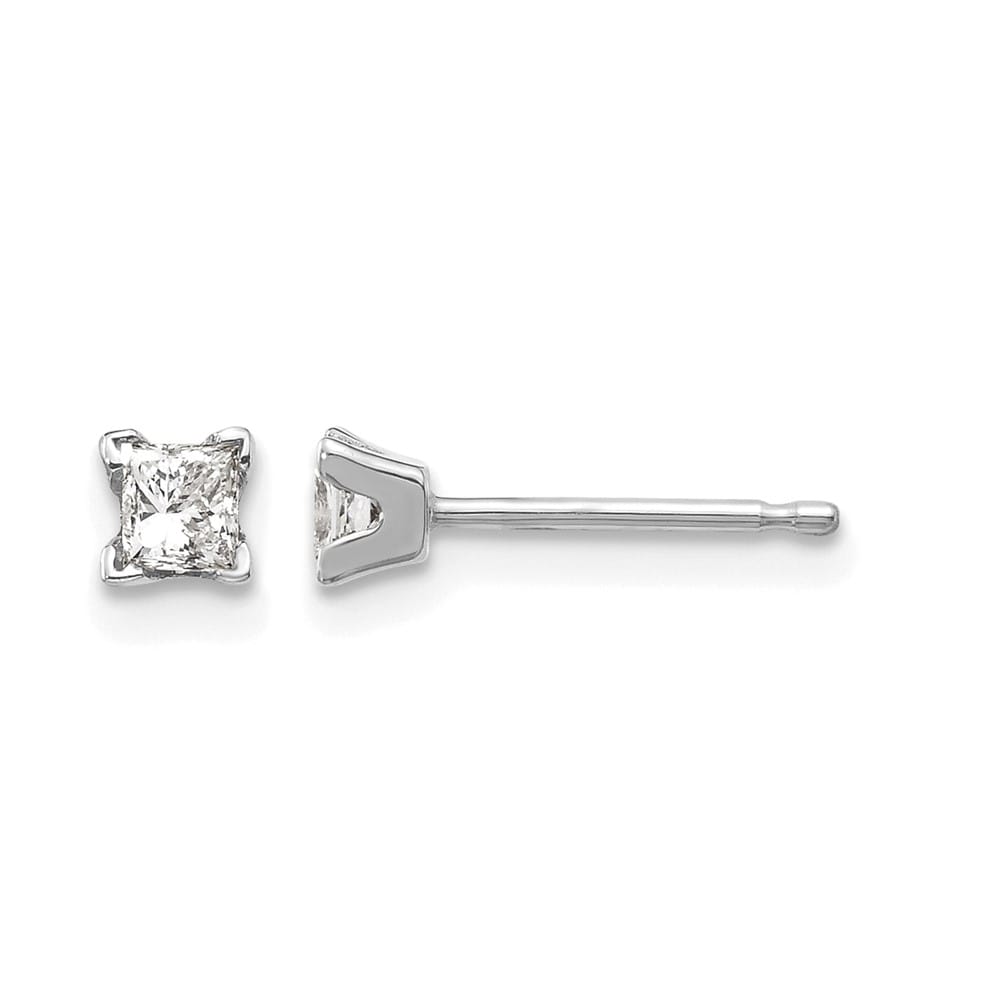 14K White Gold 1/3 ct I1 G-I Princess-Cut Diamond Studs