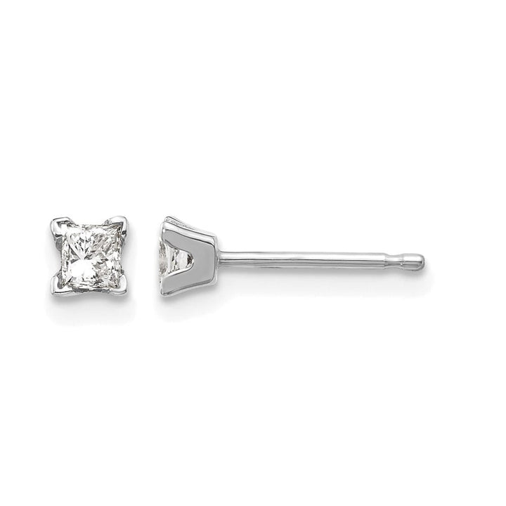 14K White Gold 1/3 ct I1 G-I Princess-Cut Diamond Studs