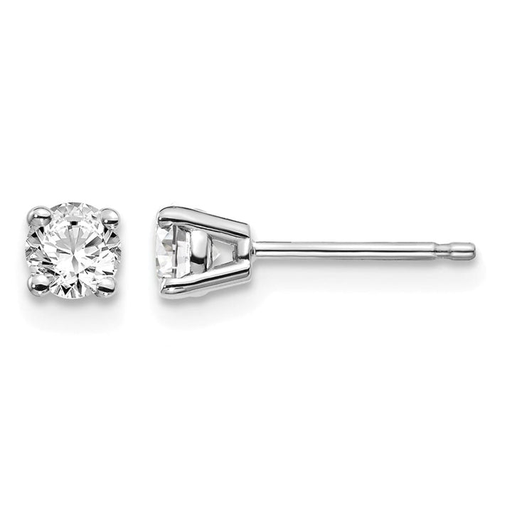 14K White Gold 1/3 ct I1 J-K Diamond Push Back Stud Earrings