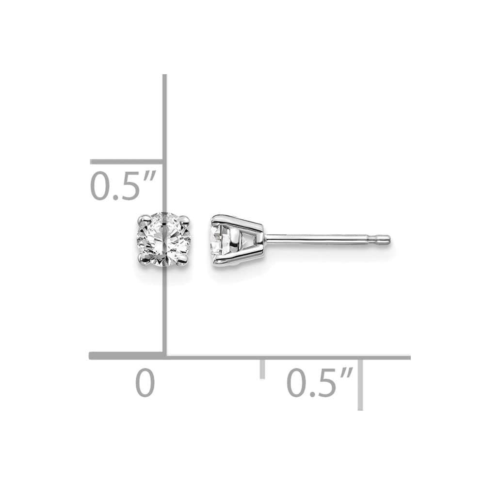 14K White Gold 1/3 ct I1 J-K Diamond Push Back Stud Earrings