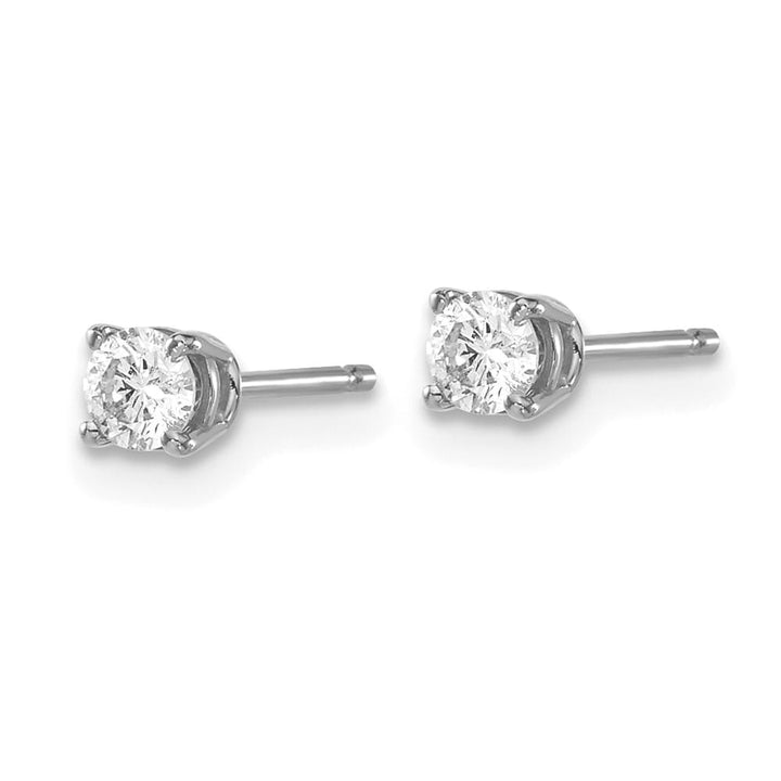 14K White Gold 1/3 ct I1 J-K Diamond Push Back Stud Earrings