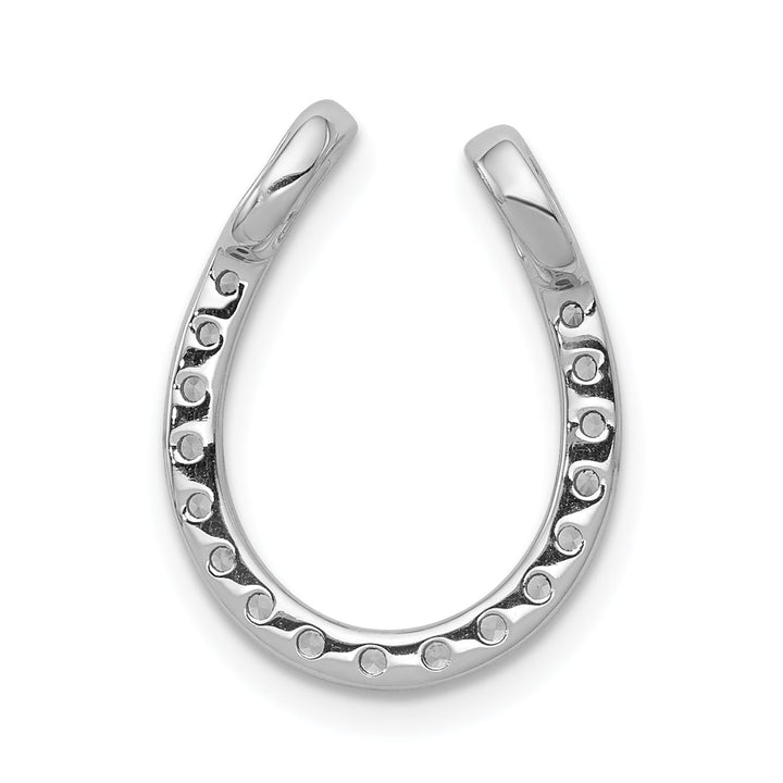 14K White Gold 1/3 ct Lab Grown Diamond Horseshoe Slide Pendant