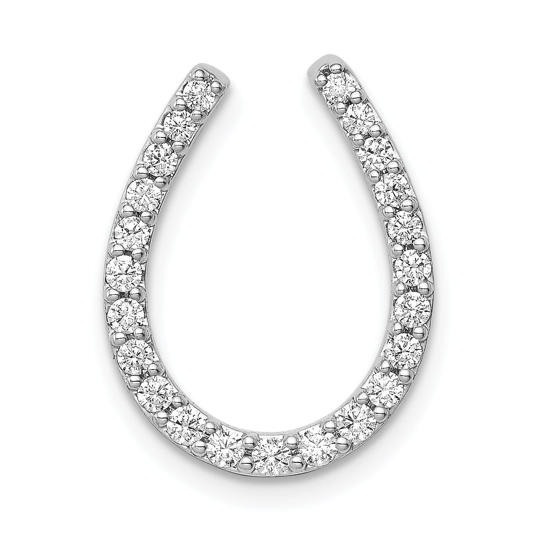 14K White Gold 1/3 ct Lab Grown Diamond Horseshoe Slide Pendant