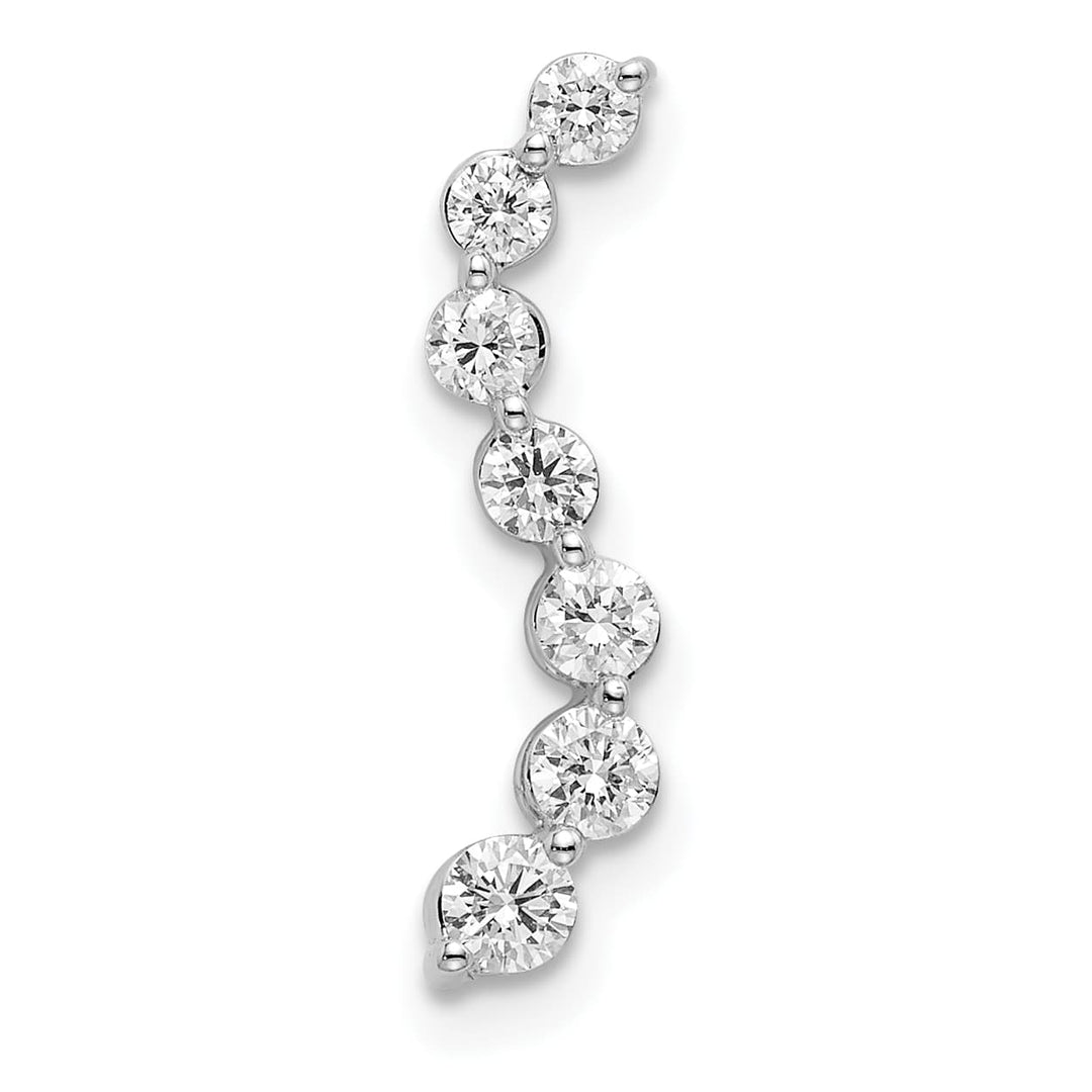 14K White Gold 1/3 ct Lab Grown Diamond Seven Stone Curved Pendant