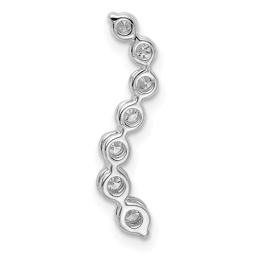 14K White Gold 1/3 ct Lab Grown Diamond Seven Stone Curved Pendant