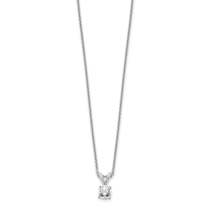 14K White Gold 1/3 ct Lab Grown Diamond Solitaire 18 inch Necklace