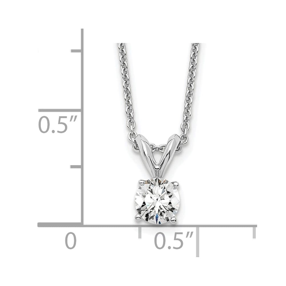 14K White Gold 1/3 ct Lab Grown Diamond Solitaire 18 inch Necklace