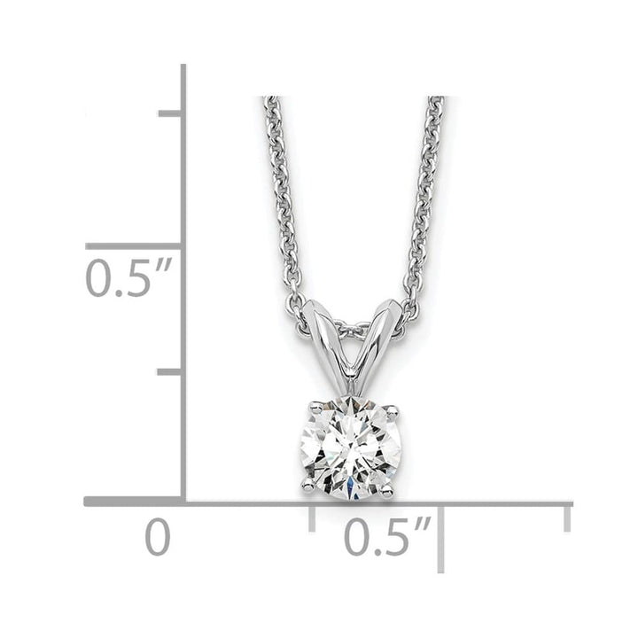 14K White Gold 1/3 ct Lab Grown Diamond Solitaire 18 inch Necklace