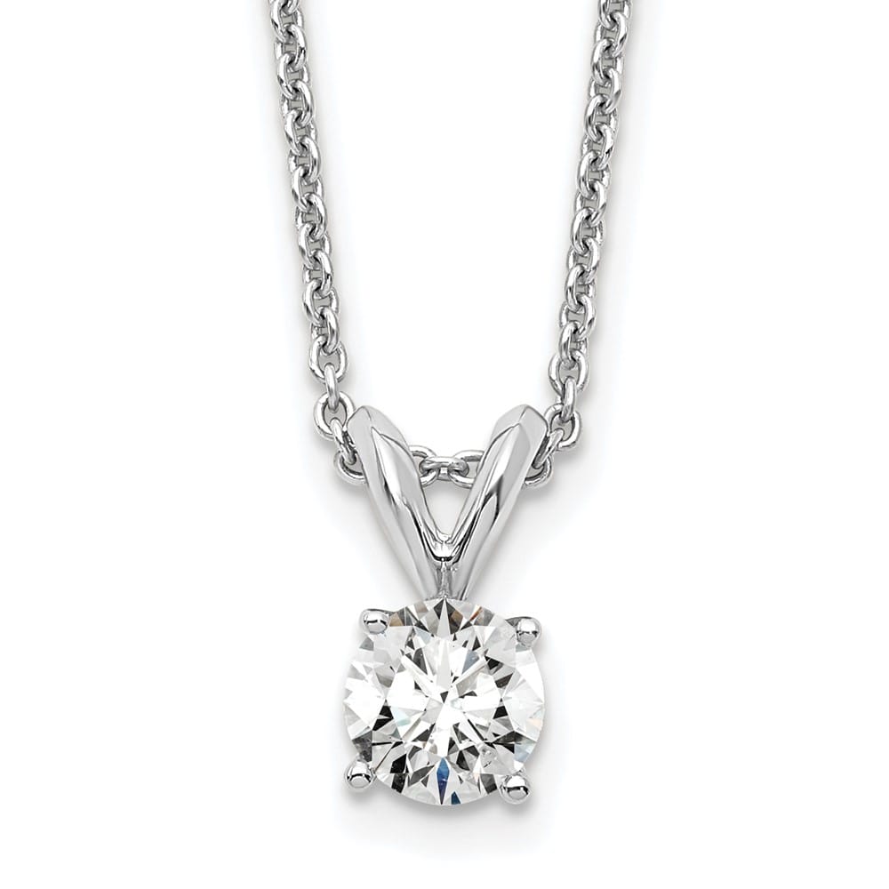 14K White Gold 1/3 ct Lab Grown Diamond Solitaire 18 inch Necklace