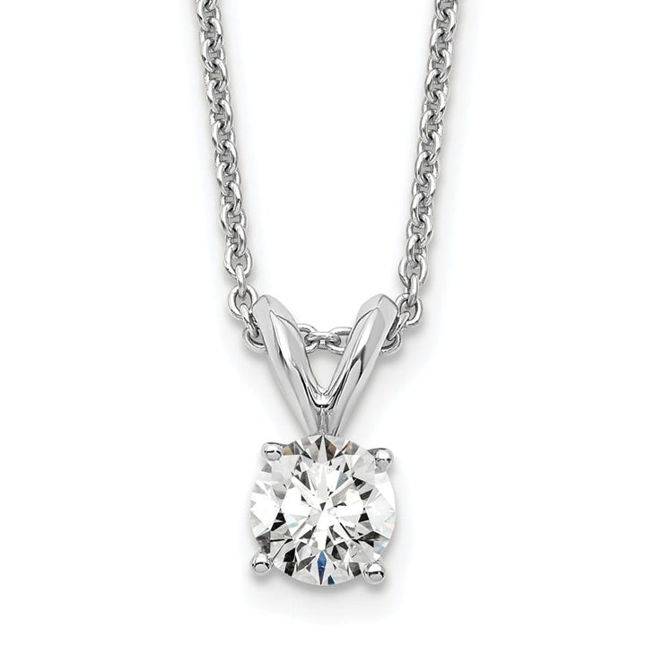 14K White Gold 1/3 ct Lab Grown Diamond Solitaire 18 inch Necklace