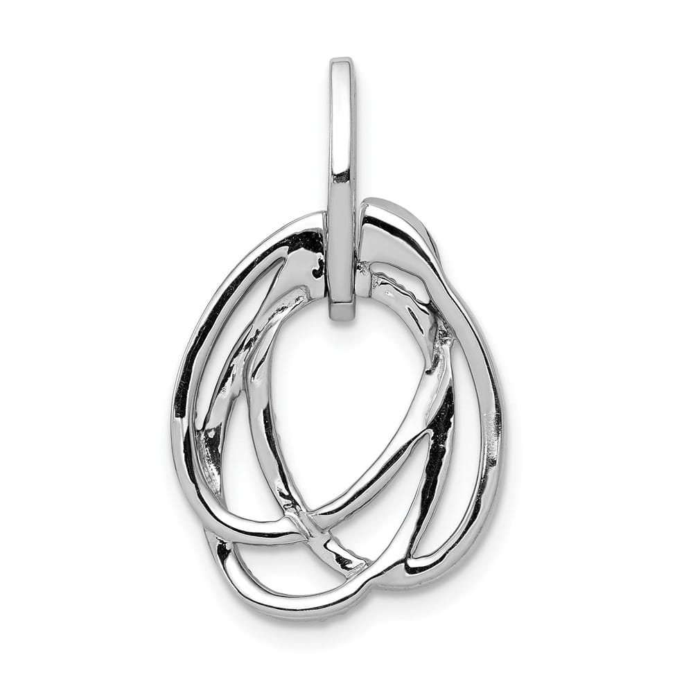 14K White Gold 1/3 ct White and Black Diamond Ovals Slide