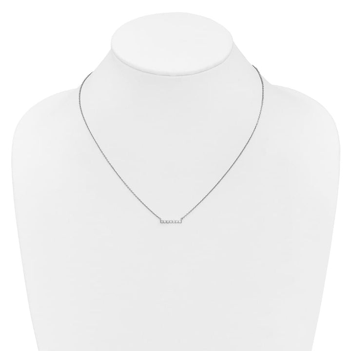 14K White Gold 1/4 carat Diamond Bar 18 inch Necklace