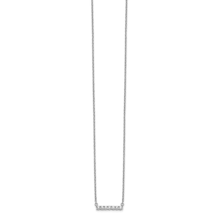 14K White Gold 1/4 carat Diamond Bar 18 inch Necklace