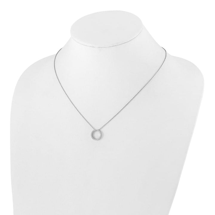 14K White Gold 1/4 carat Diamond Circle 25 Stone 18 inch Necklace