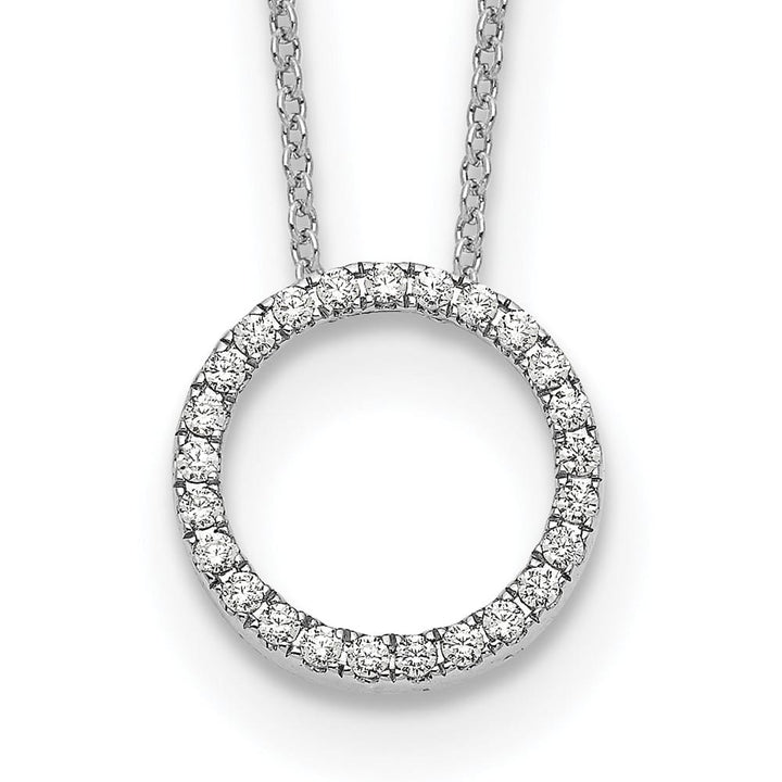 14K White Gold 1/4 carat Diamond Circle 25 Stone 18 inch Necklace