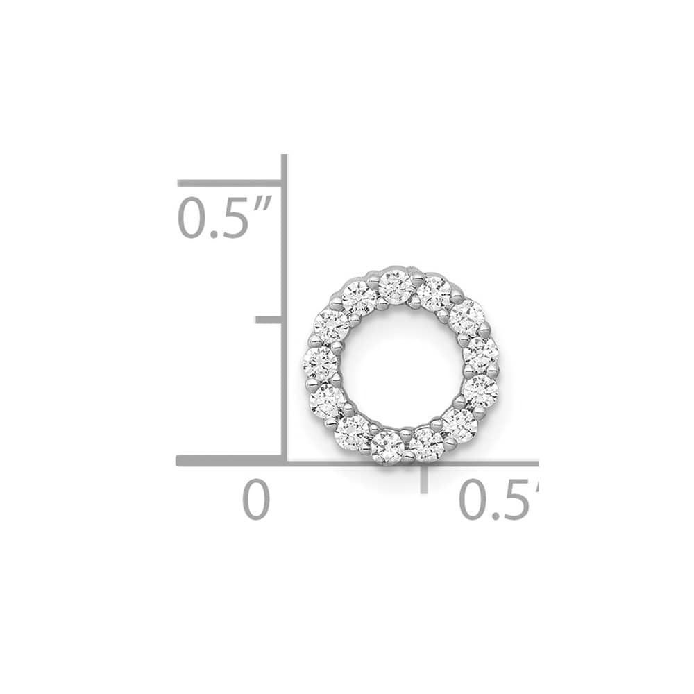 14K White Gold 1/4 Carat Diamond Circle Chain Slide