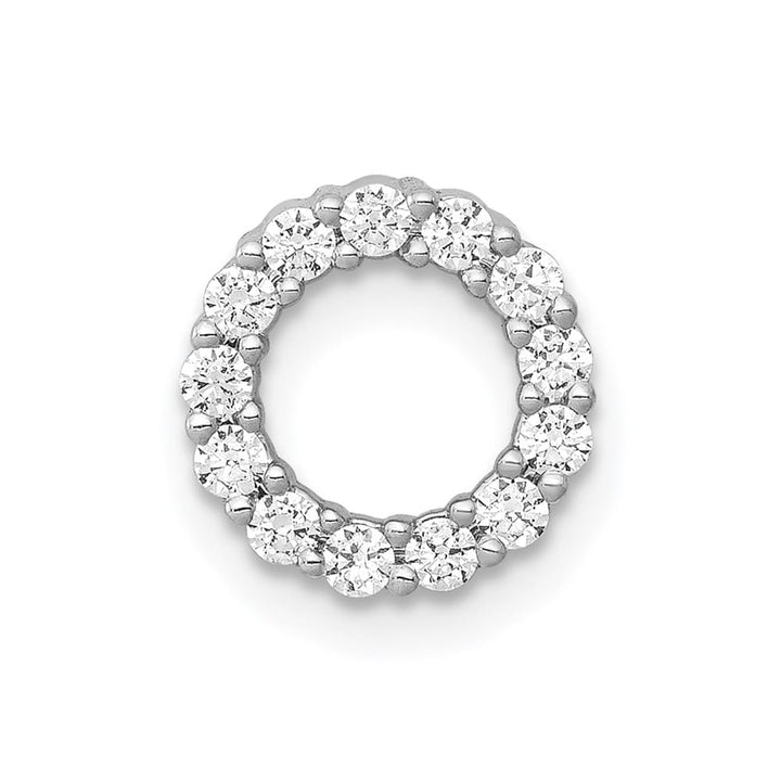 14K White Gold 1/4 Carat Diamond Circle Chain Slide