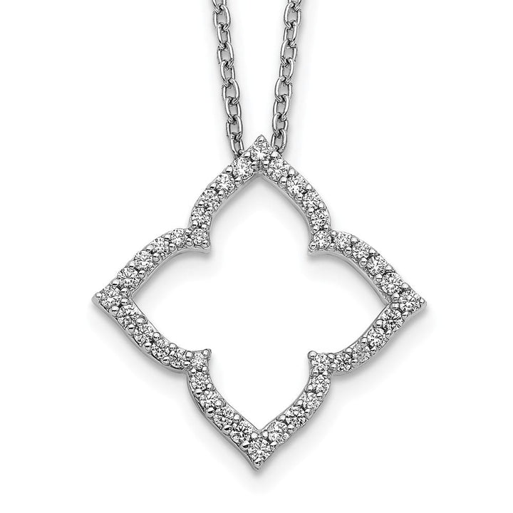 14K White Gold 1/4 carat Diamond Fancy 18 inch Necklace