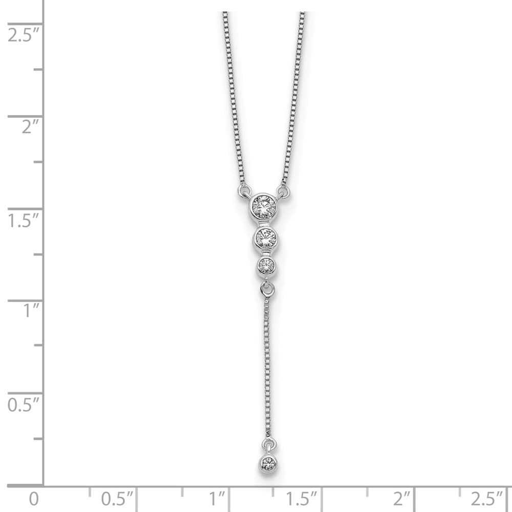14K White Gold 1/4 carat Diamond with Dangle Y 18 inch Necklace
