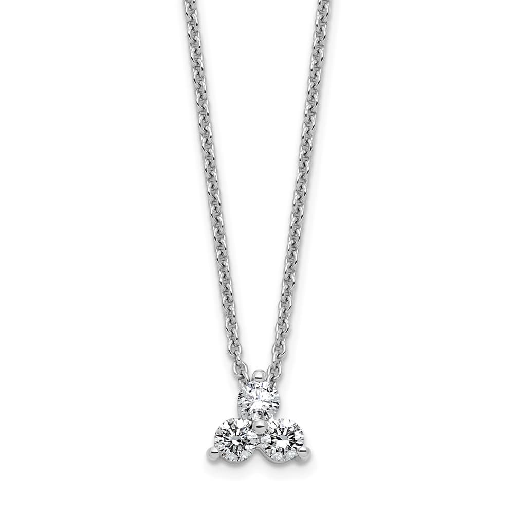 14K White Gold 1/4 carat Lab Grown Diamond Cluster 18 inch Necklace