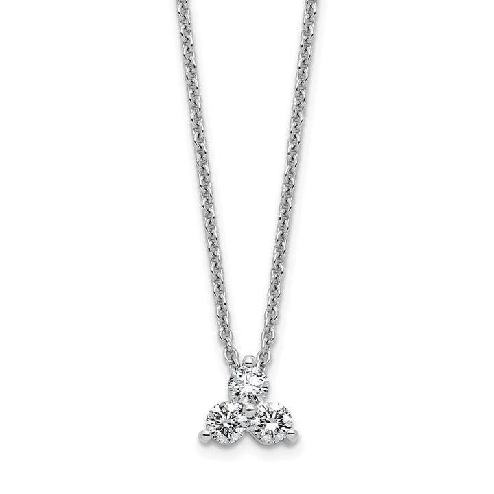 14K White Gold 1/4 carat Lab Grown Diamond Cluster 18 inch Necklace