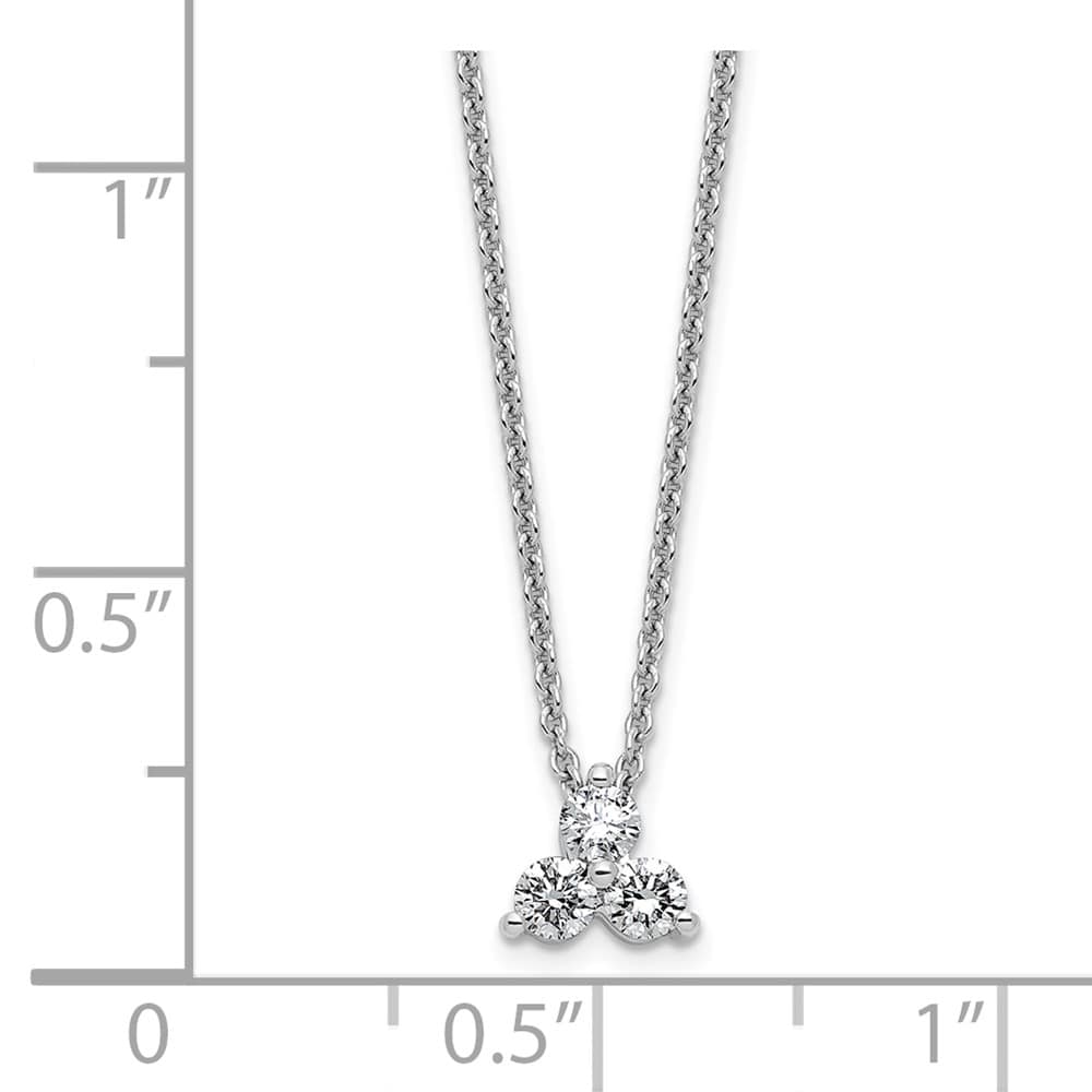 14K White Gold 1/4 carat Lab Grown Diamond Cluster 18 inch Necklace