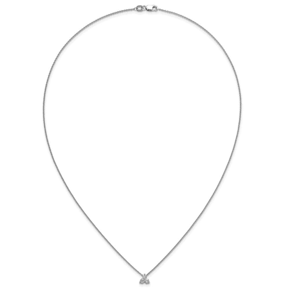 14K White Gold 1/4 carat Lab Grown Diamond Cluster 18 inch Necklace