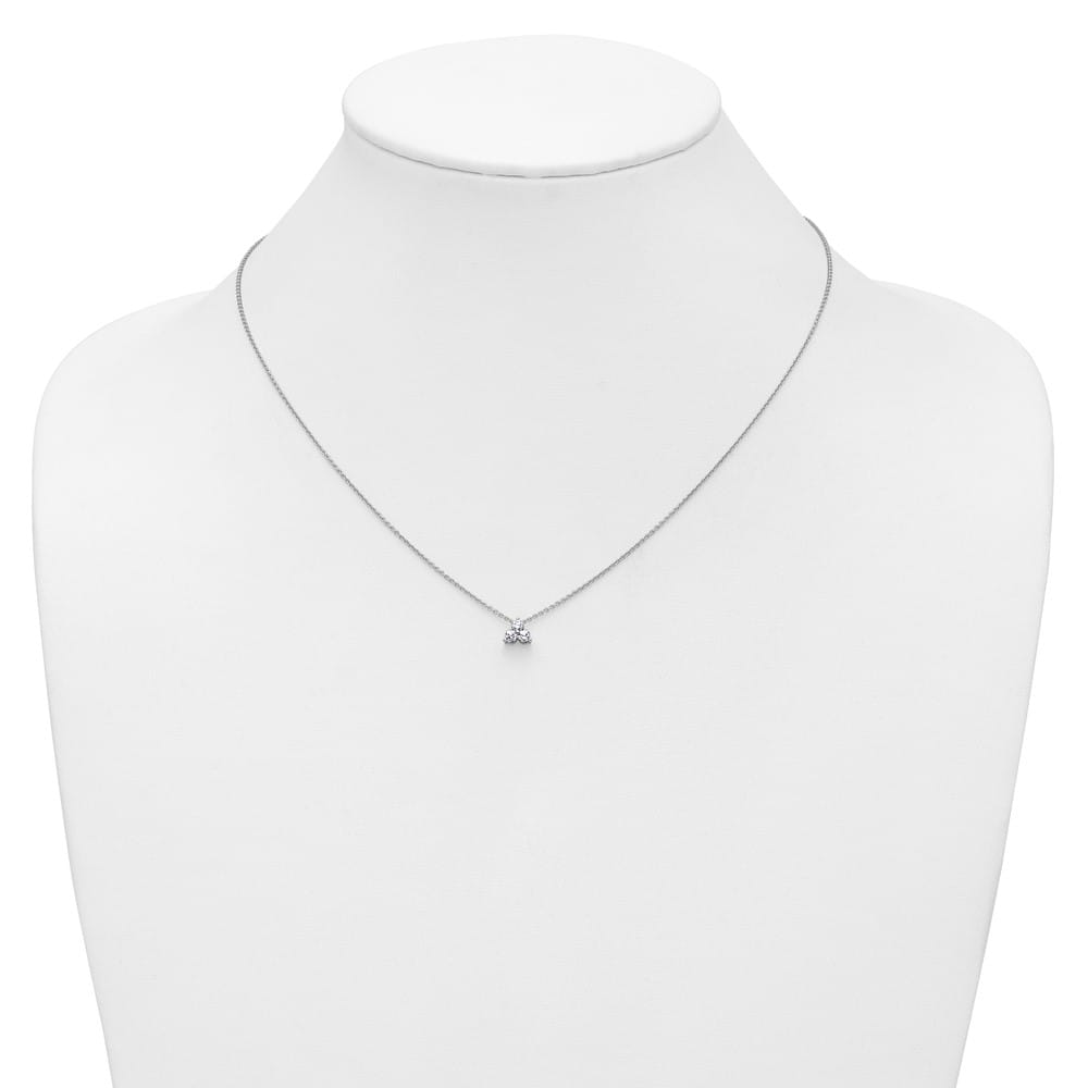 14K White Gold 1/4 carat Lab Grown Diamond Cluster 18 inch Necklace
