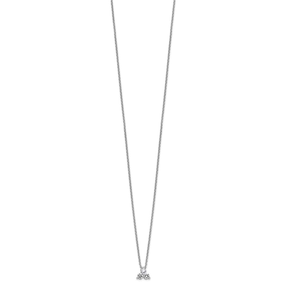 14K White Gold 1/4 carat Lab Grown Diamond Cluster 18 inch Necklace