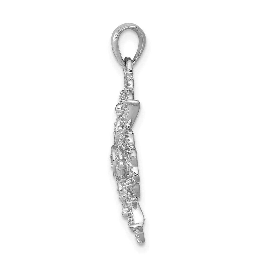 14K White Gold 1/4 carat Lab Grown Diamond Complete Filigree Pendant