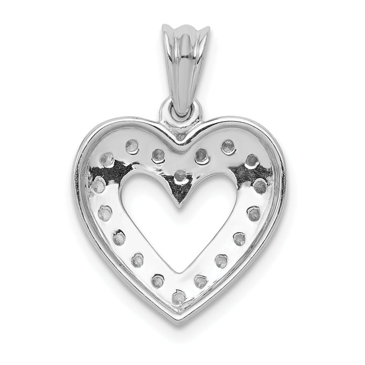 14K White Gold 1/4 carat Lab Grown Diamond Complete Heart Pendant