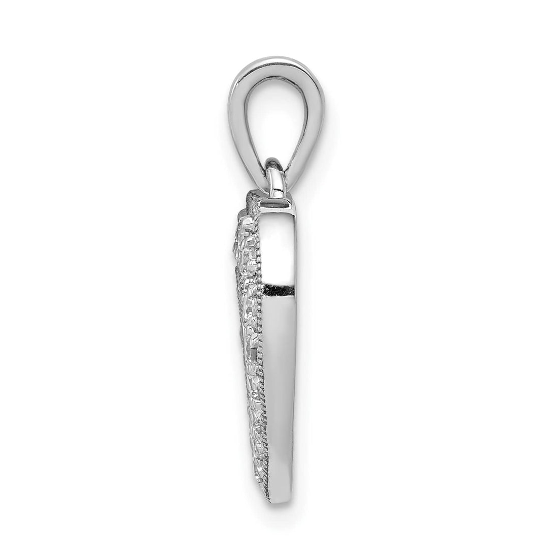 14K White Gold 1/4 carat Lab Grown Diamond Complete Heart Pendant