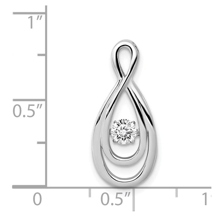 14K White Gold 1/4 Carat Moving Diamond Infinity Slide