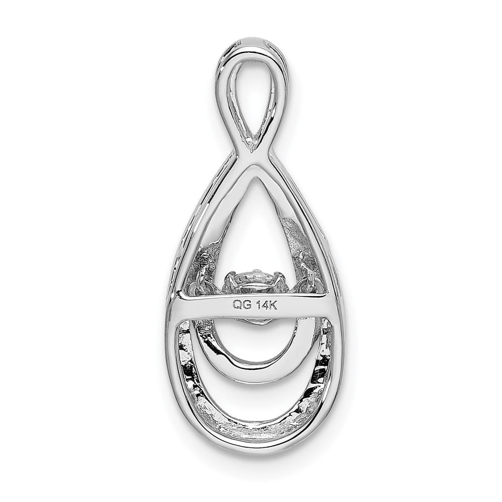 14K White Gold 1/4 Carat Moving Diamond Infinity Slide