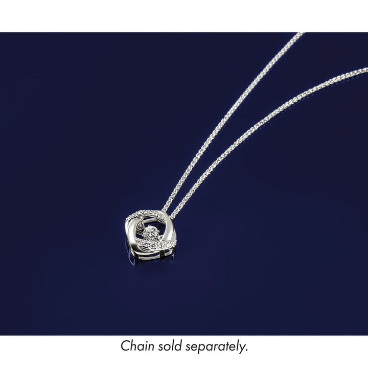 14K White Gold 1/4 Carat Vibrant Moving Diamond Chain Slide