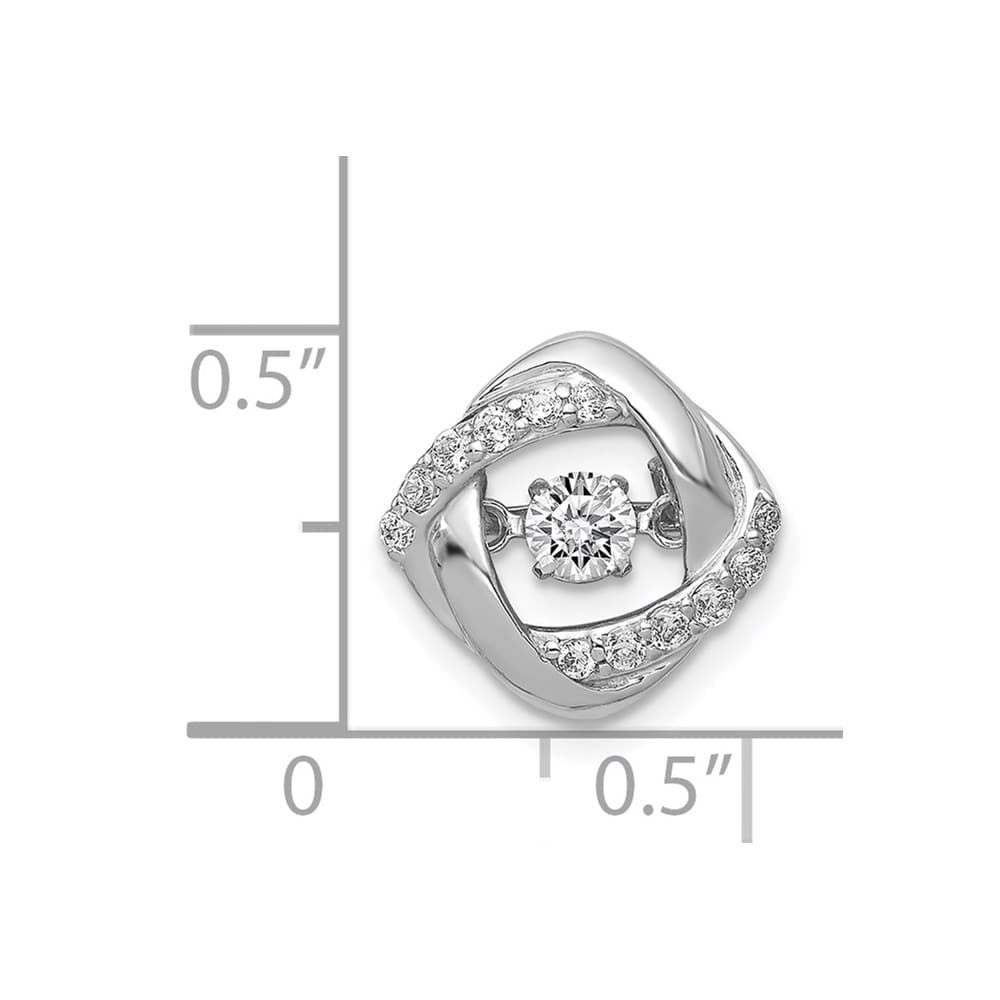 14K White Gold 1/4 Carat Vibrant Moving Diamond Chain Slide