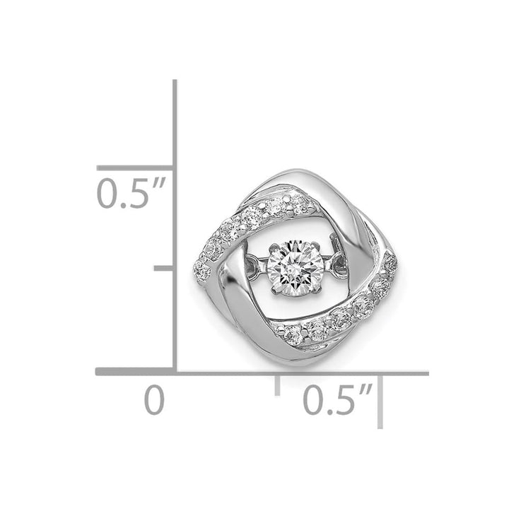 14K White Gold 1/4 Carat Vibrant Moving Diamond Chain Slide