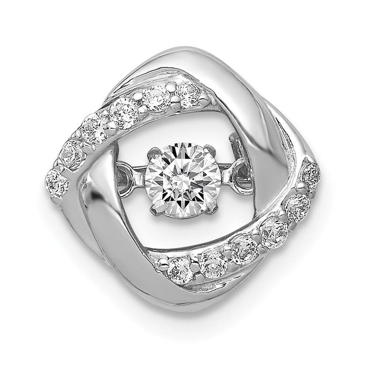 14K White Gold 1/4 Carat Vibrant Moving Diamond Chain Slide
