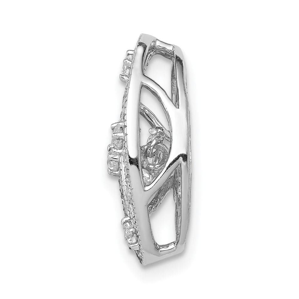 14K White Gold 1/4 Carat Vibrant Moving Diamond Vintage Chain Slide