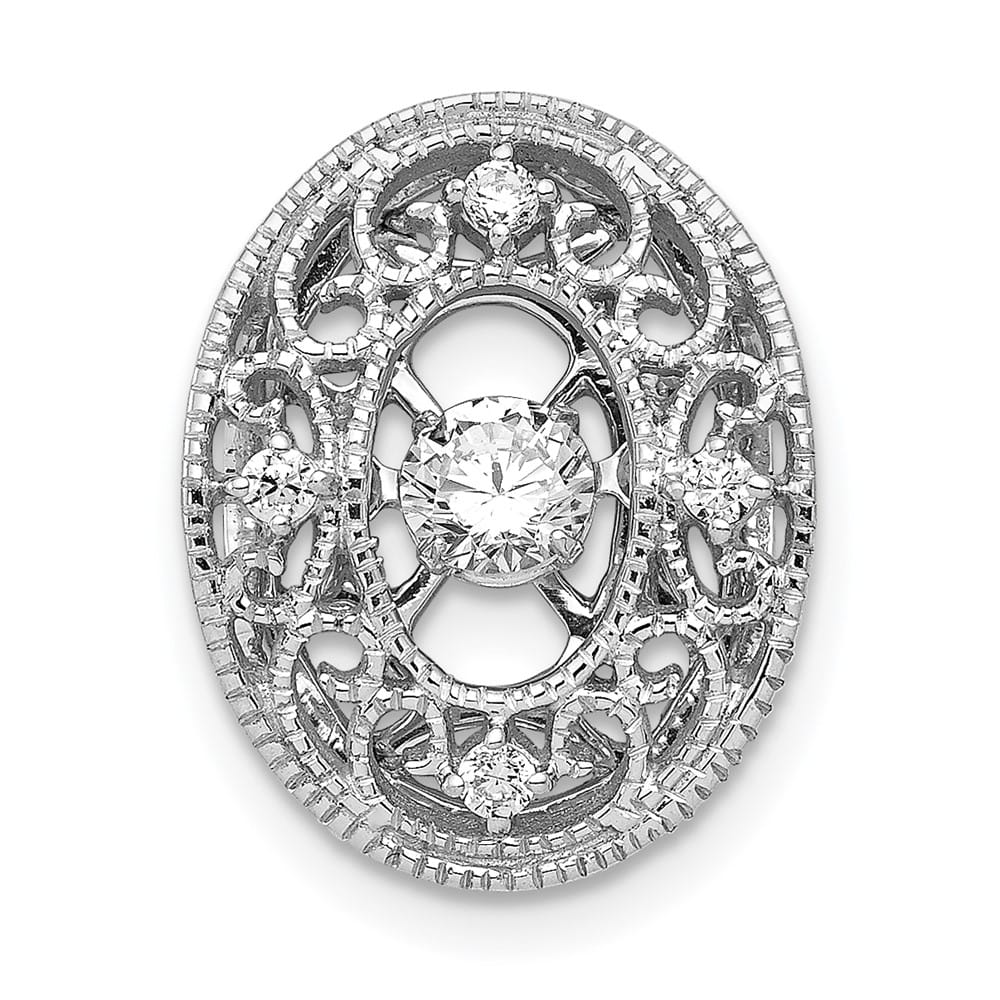 14K White Gold 1/4 Carat Vibrant Moving Diamond Vintage Chain Slide
