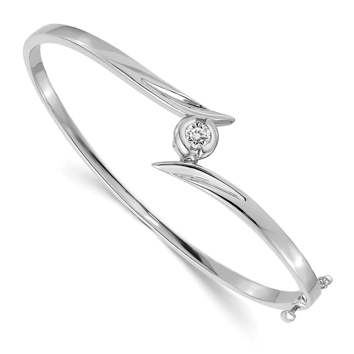 14k White Gold 1/4 carat VS/SI2 (G-i) Diamond Hinged Oval - 7 in